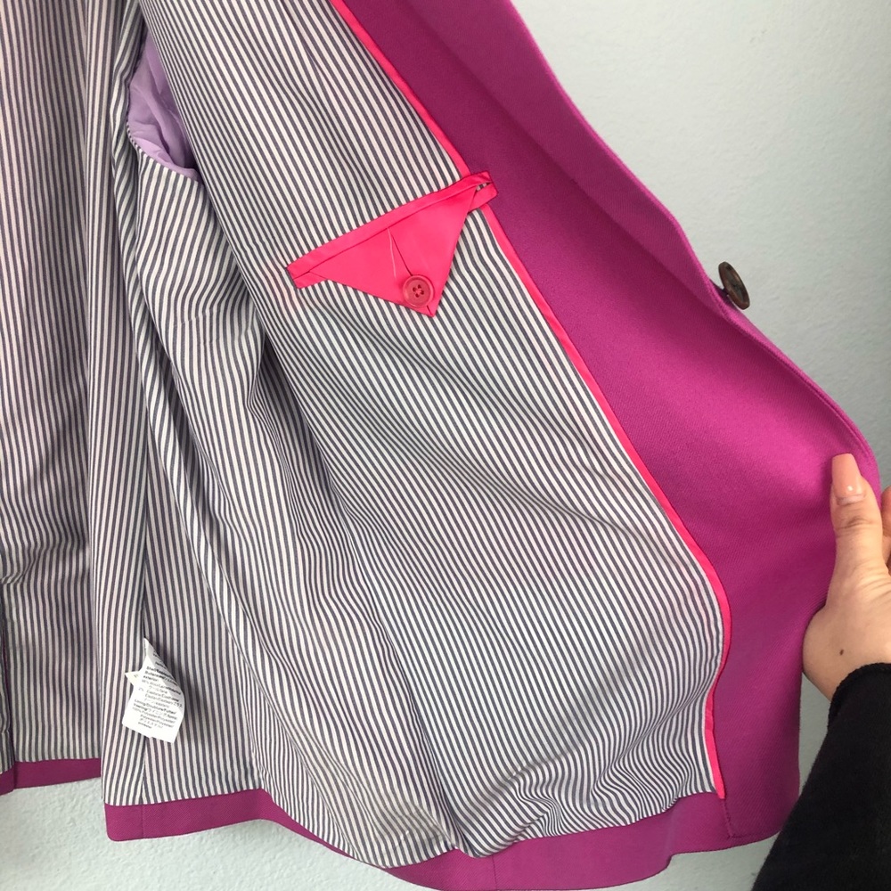 J Crew Parke Wool Blazer Jacket Fuchsia Pink 20 - Picture 6 of 8